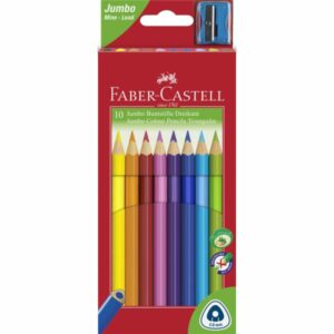 Faber Castel Jumbo Colour Pencils Triangular (10) Art & Paint Accessories | First Class Office Online Store