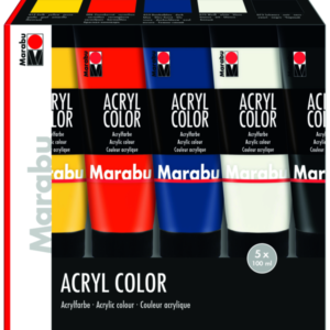 Marabu Acryl Colour Basic Assortment 5x100ml Acrylic Paint | First Class Office Online Store