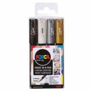 POSCA PC-1M WALLET 4 MONO TONE COLOURS EXTRA-FINE BULLET TIP Art & Paint Accessories | First Class Office Online Store