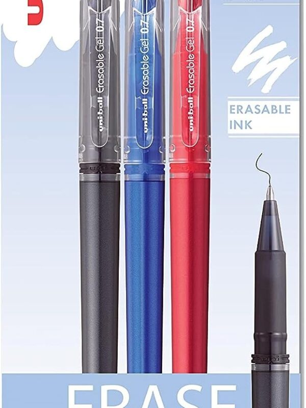 Uniball Erasable Pens - Black, Blue, Red (3)