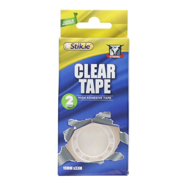 Stik.ie 19mm x 30m Clear Tape Rolls (2)