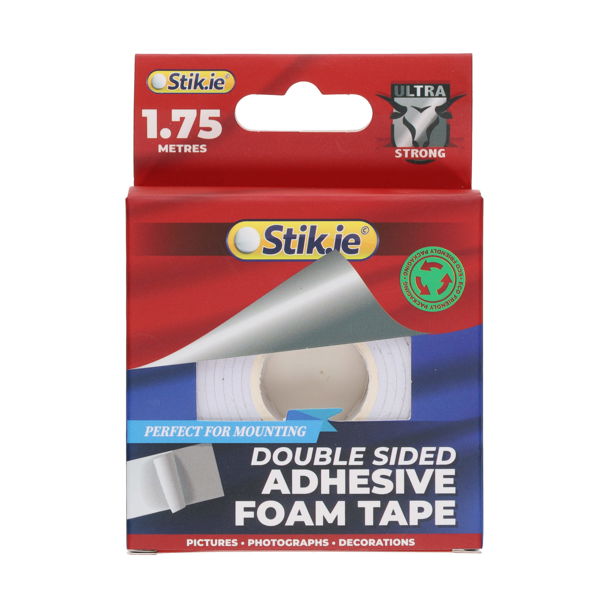 Stik.ie Double Sided Adhesive Foam Tape 25mm x 1.75m