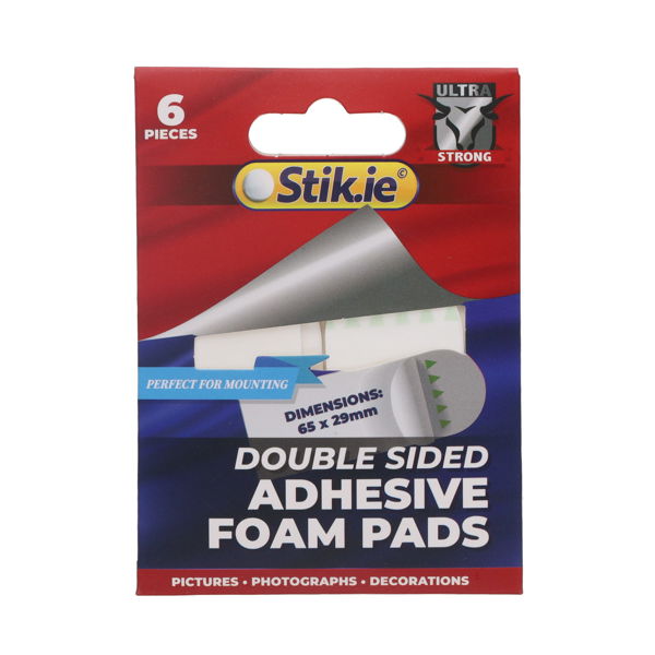 Stik.ie Double Sided Removable Adhesive Foam Pads (6)