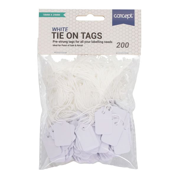 Concept Strung Tags 18mm x 29mm (200)