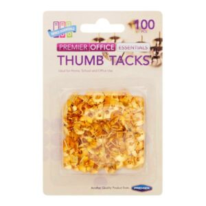 Premier Thumb Tacks Brass (100) Push Pins & Thumb Tacs | First Class Office Online Store