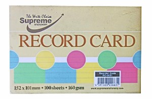 Supreme 6″ x 4″ Coloured Record/Revision Card (100) Record Cards | First Class Office Online Store
