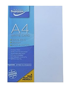 Supreme White A4 Card (200) 160gsm A4 Card | First Class Office Online Store