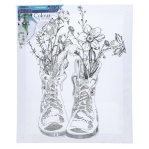 Icon Colour My Canvas – Floral Boots Arts and Crafts | First Class Office Online Store