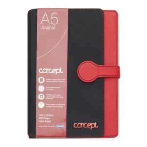 Concept A5 Black Journal with Card Flap & Magnetic Closure Journal | First Class Office Online Store