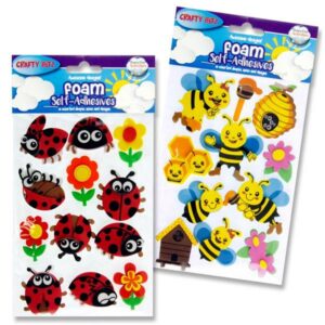 Crafty Bitz 3D Foam Stickers – Ladybug & Bee Arts and Crafts | First Class Office Online Store