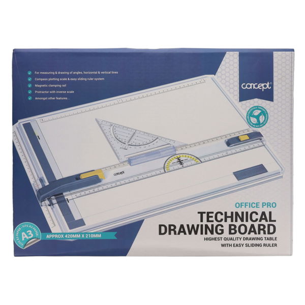 Premier Universal A3 Technical Drawing Board With Sliding Ruler