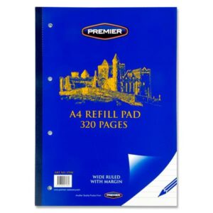 Premier A4 320pg Refill Pad – Side Office Stationery | First Class Office Online Store