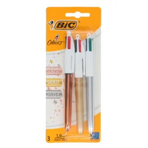 Bic 4 Colours Pen Gold, Silver and Rose Gold Edition Ballpoint Pens | First Class Office Online Store