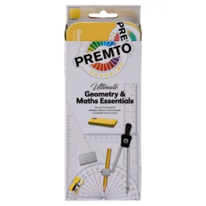 Premto Yellow Tin Maths Set Rulers | First Class Office Online Store