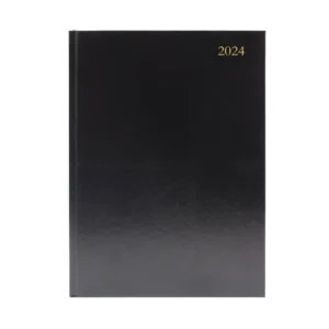2024 A5 Page a Day Black Diary KFA51BK24 Diaries & Calendars | First Class Office Online Store