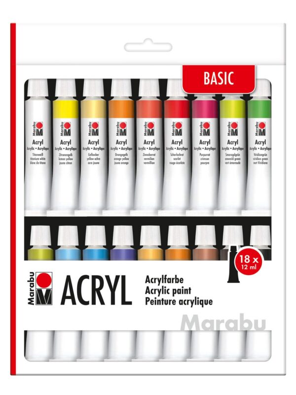 Marabu Acrylic Paints- 18 x 12ml