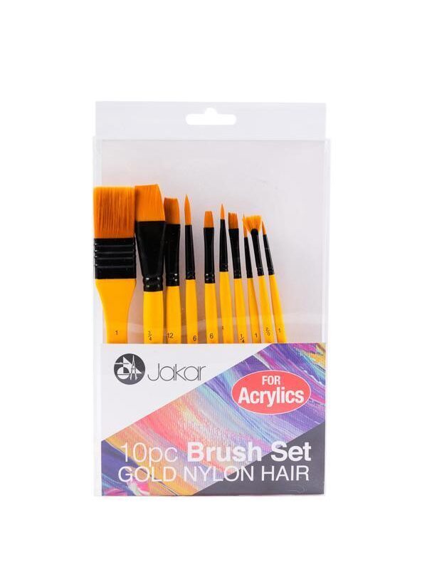 Jakar Gold Nylon Brush Set (10)