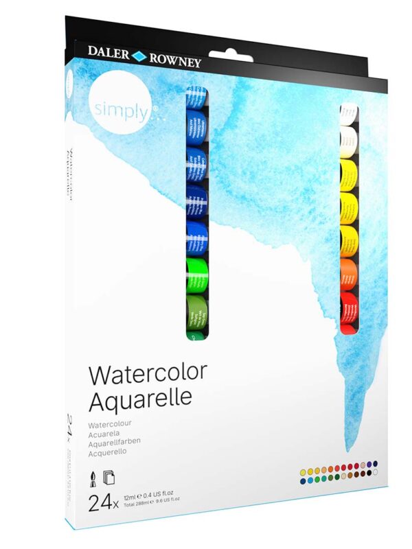 Daler Rowney Simply Watercolour Paints 24 x 12ml