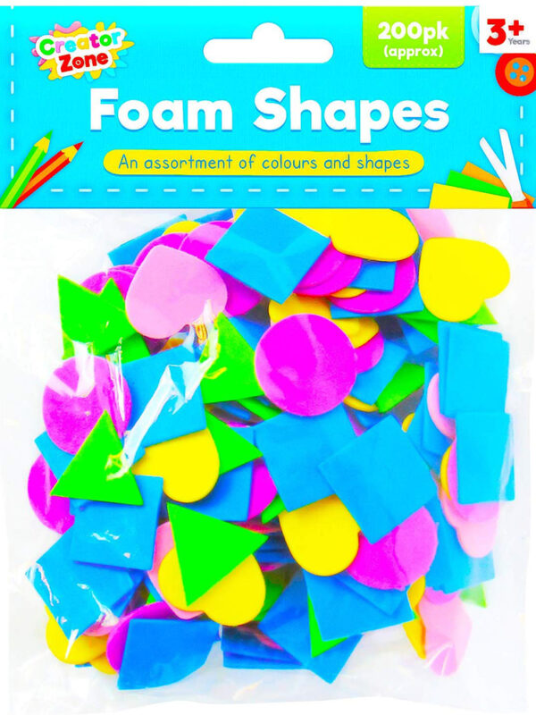 Foam Shapes Assorted Colours (200)