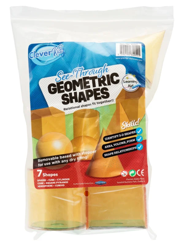 Clever Kidz Transparent Geometric Shapes - 7 pieces
