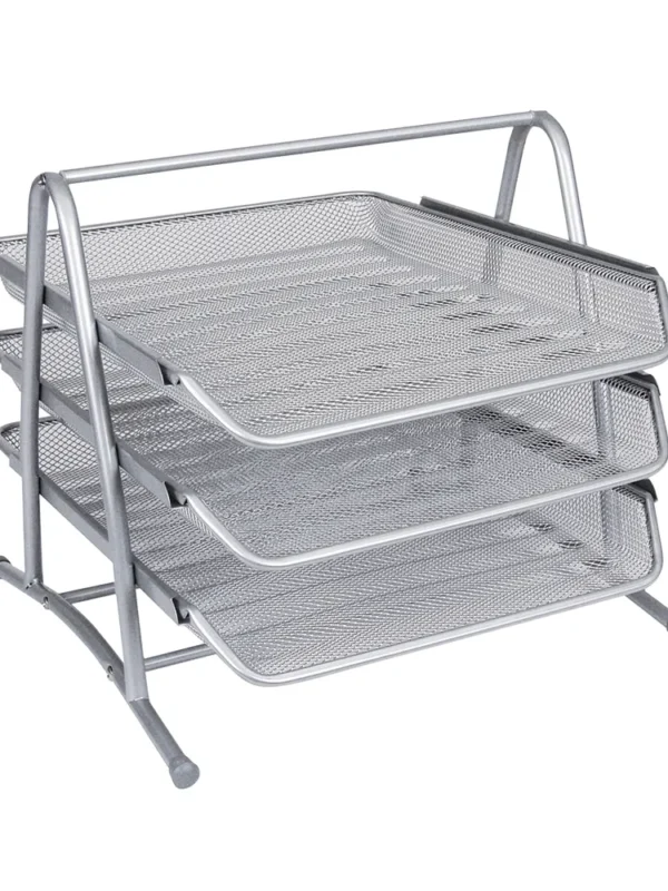 Q-Connect 3 Tier Letter Tray Silver KF00822