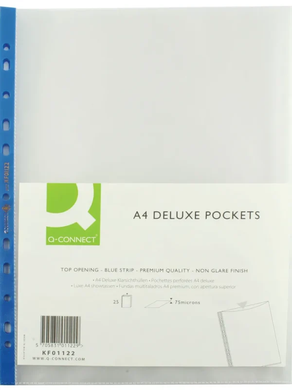 Q Connect Delux Punched Pocket 75 micron (25) KF01122