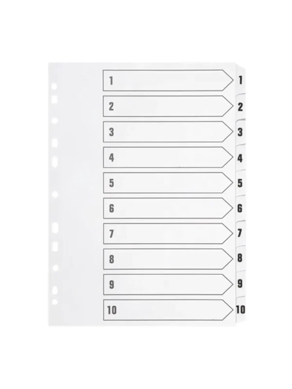 Q Connect Polypropylene No 1-10 Dividers KF01353
