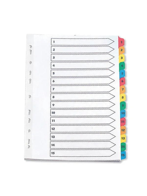 Q Connect Mylar Dividers No 1-15 KF01520