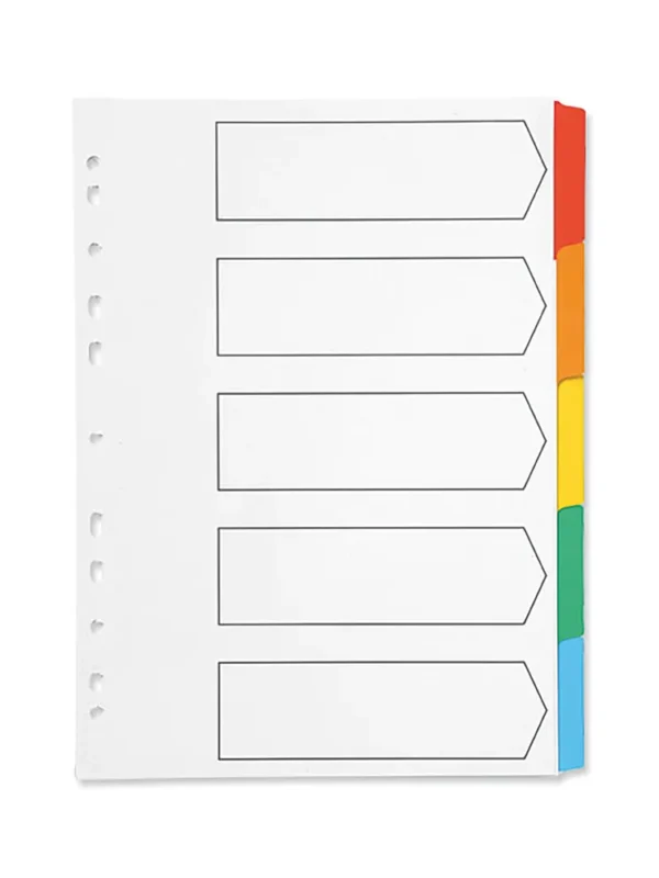 Q Connect Mylar 5 Part Dividers KF01525