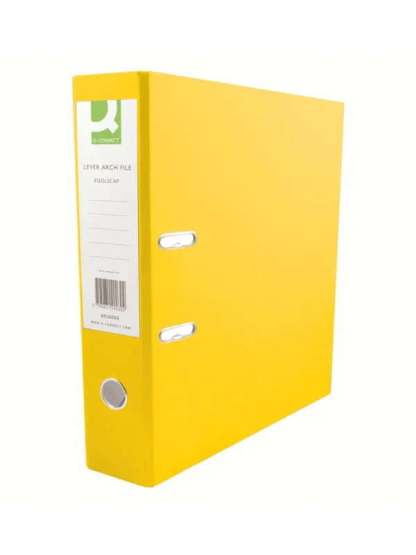 Lever Arch Files Yellow Q Connect Polypropylene (10) KF20023