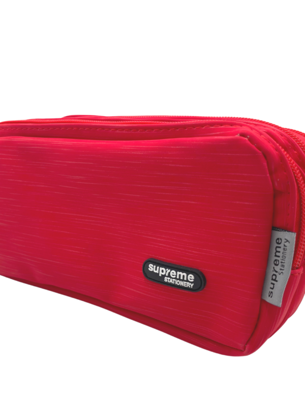 Supreme Red Triple Zip Pencil Case