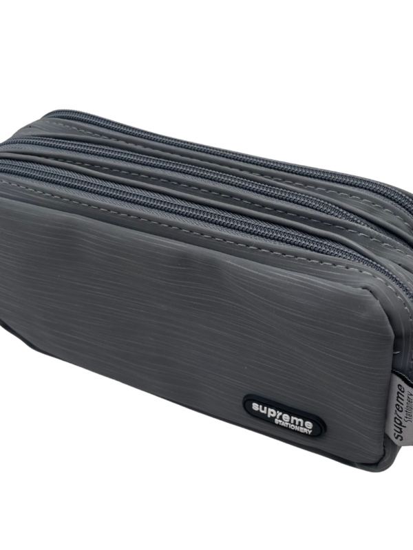 Supreme Dark Grey Triple Zip Pencil Case