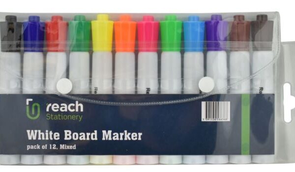Reach Whiteboard Markers Assorted (12)