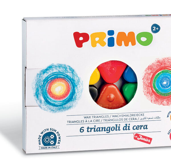 Primo Wax Triangle Crayons 6 Assorted