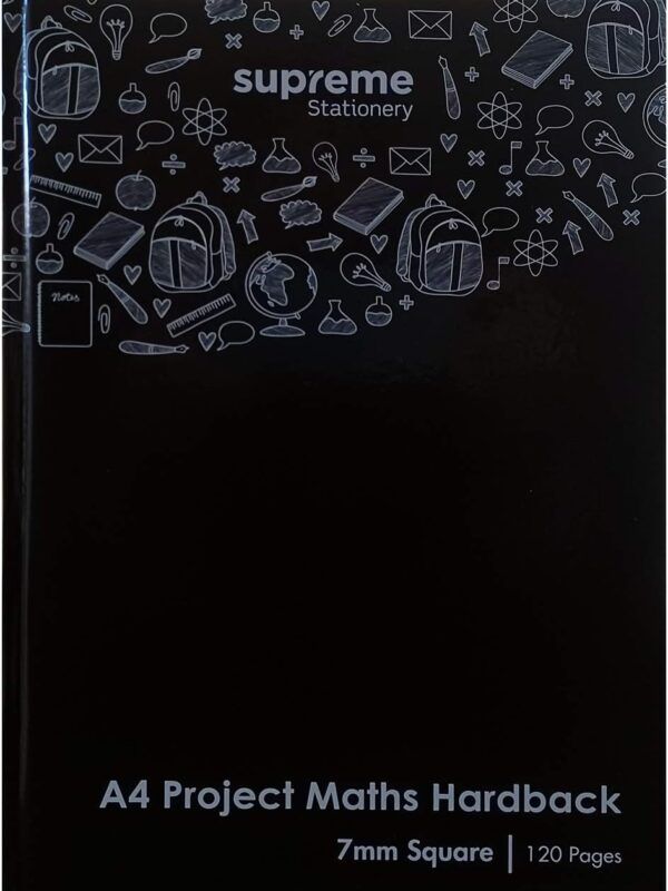 Supreme A4 Project Maths Hardback Copy Black