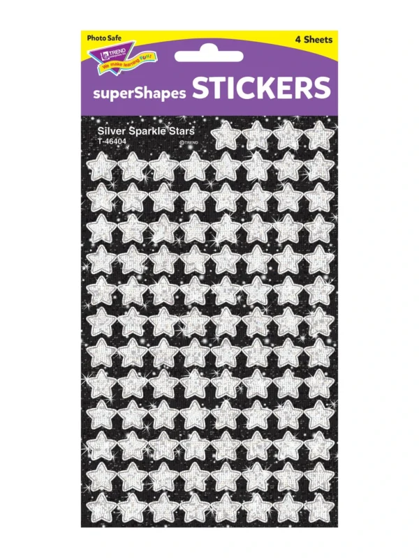 Trend Stickers Silver Sparkle Stars