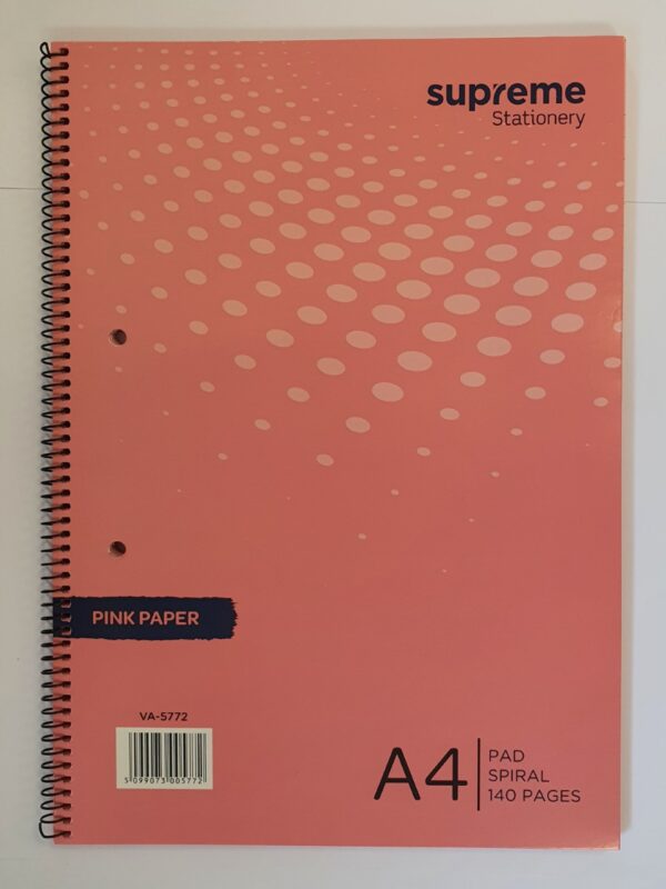 A4 Visual Aid Spiral Pad- Pink