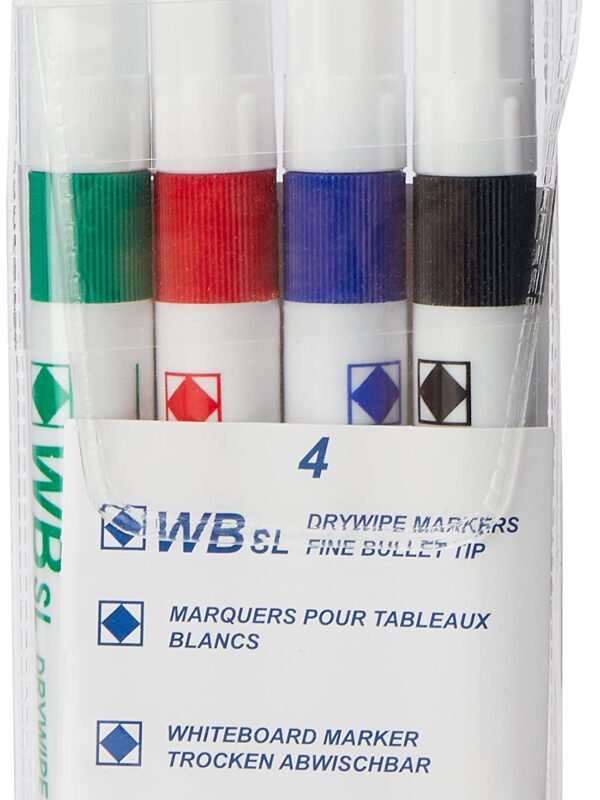WB SL Assorted Whiteboard Markers (4)