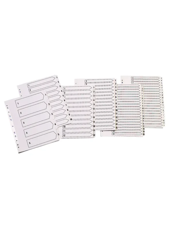 Q Connect White Mylar Dividers No 1-5 KF01527