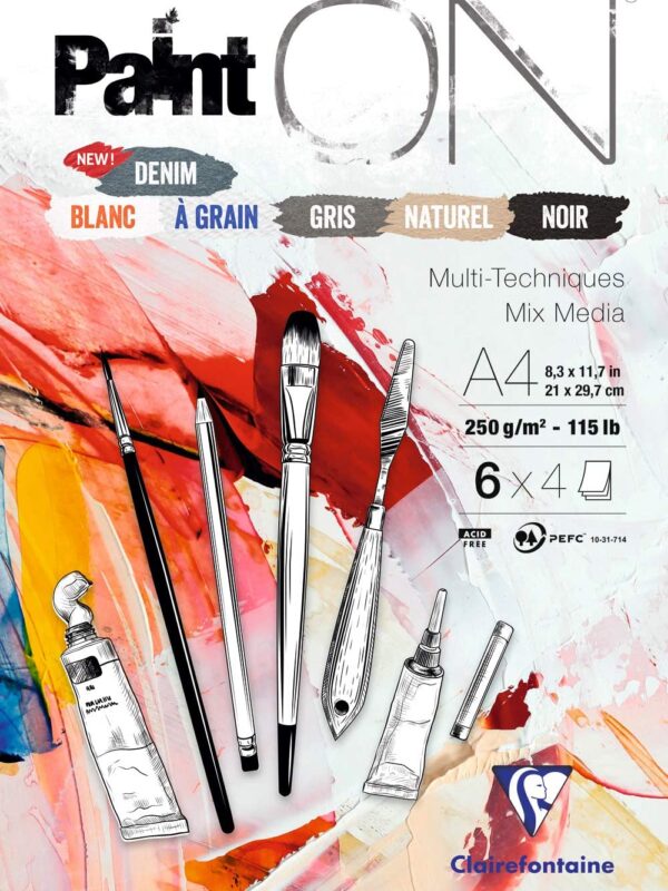 Paint On A4 250gsm Asstd Mixed Media Pad