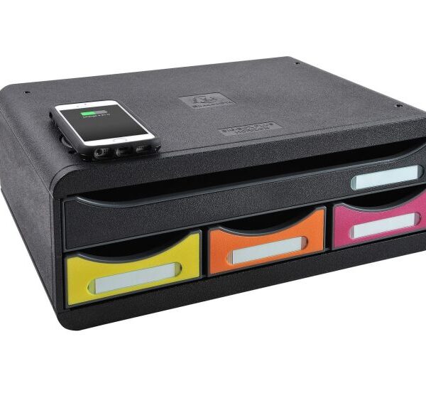 Exacompta Big Box Desk Organiser- With Phone Charger
