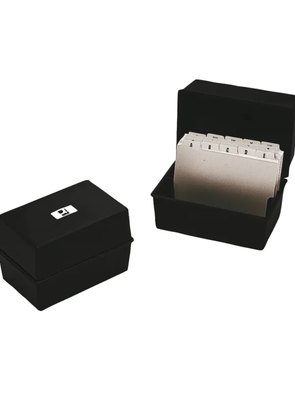 Q Connect Card Index Box 6" x 4" Black KF10010