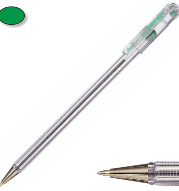 Pentel Superb Green Fine Ballpoint Pen SINGLE