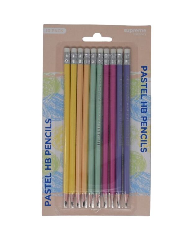 Supreme HB Pastel Rubber Tipped Pencils (10)