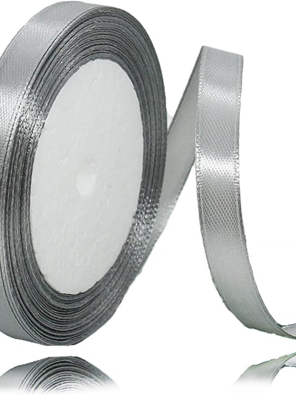 Silver Silk Ribbon- 12mm