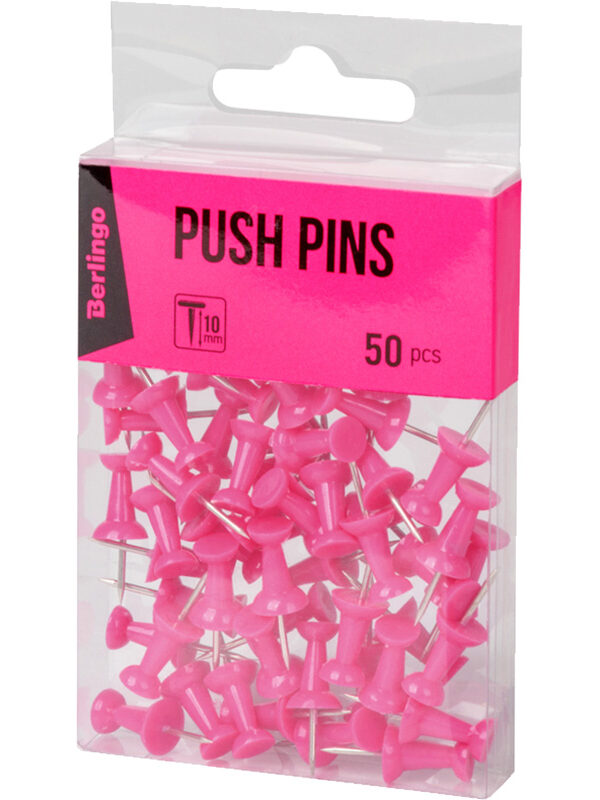 Push Pins- Berlingo- Pink- 50pk