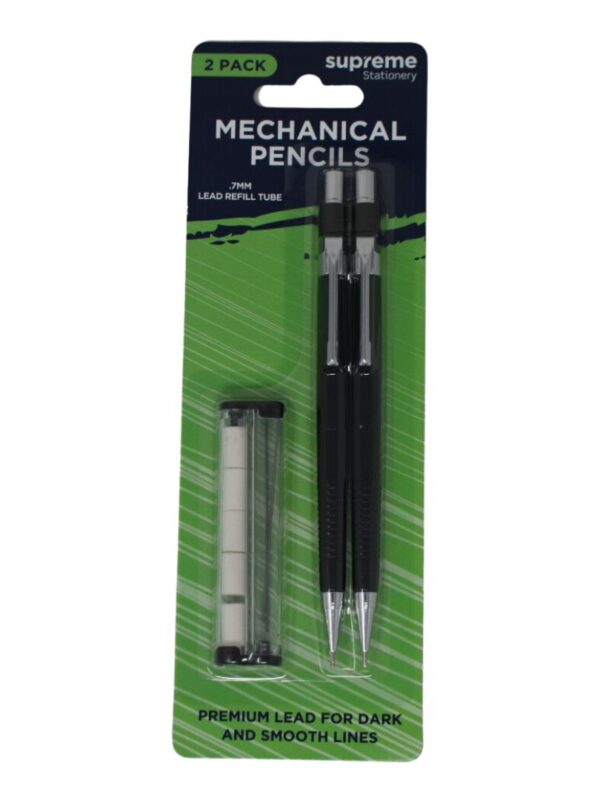 2pk Mechanical Pencils- With Erasers and Lead