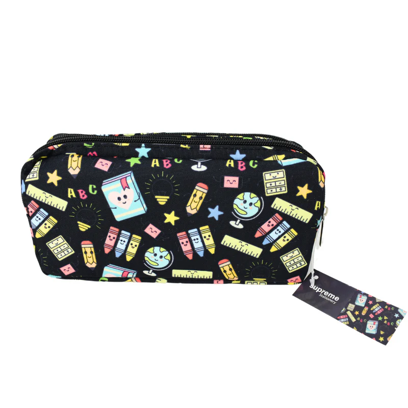 Pencil Case- School Design- Double Zip