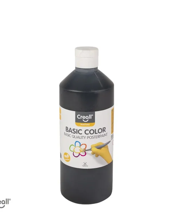 Creall Paint 500ml Black (6x500ml CASE) ONLINE ONLY OFFER!
