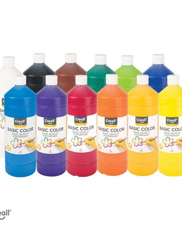 Creall Basic Color Poster Paint - Assortment 12 x 1000ml